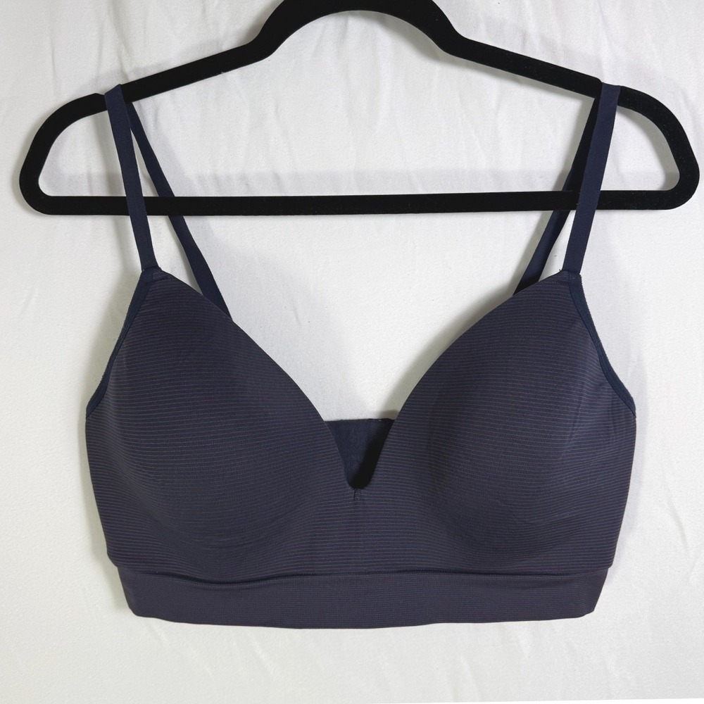 ThirdLove Form Seamless V-Neck Wireless Bra Indigo Blue XL Adjustable Straps